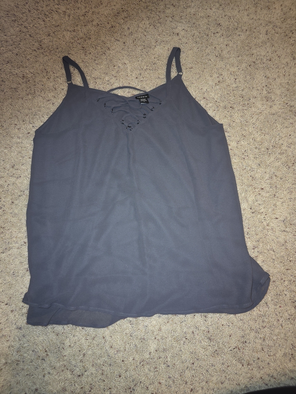torrid Slate Blue Lace-Up Tank